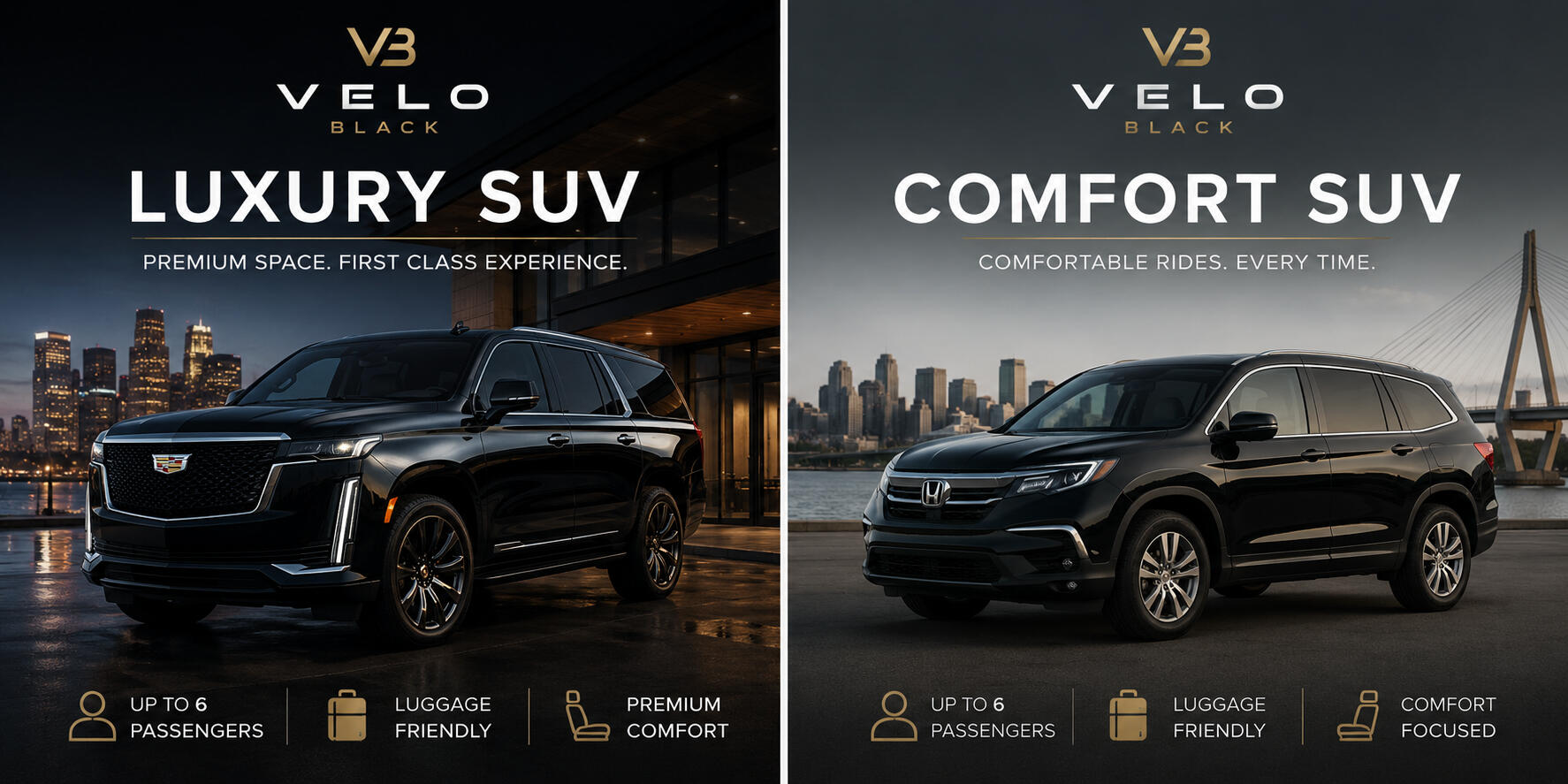 Luxury SUV Transportation Perfect for airport transportation, executive travel, business meetings, and private chauffeur service.